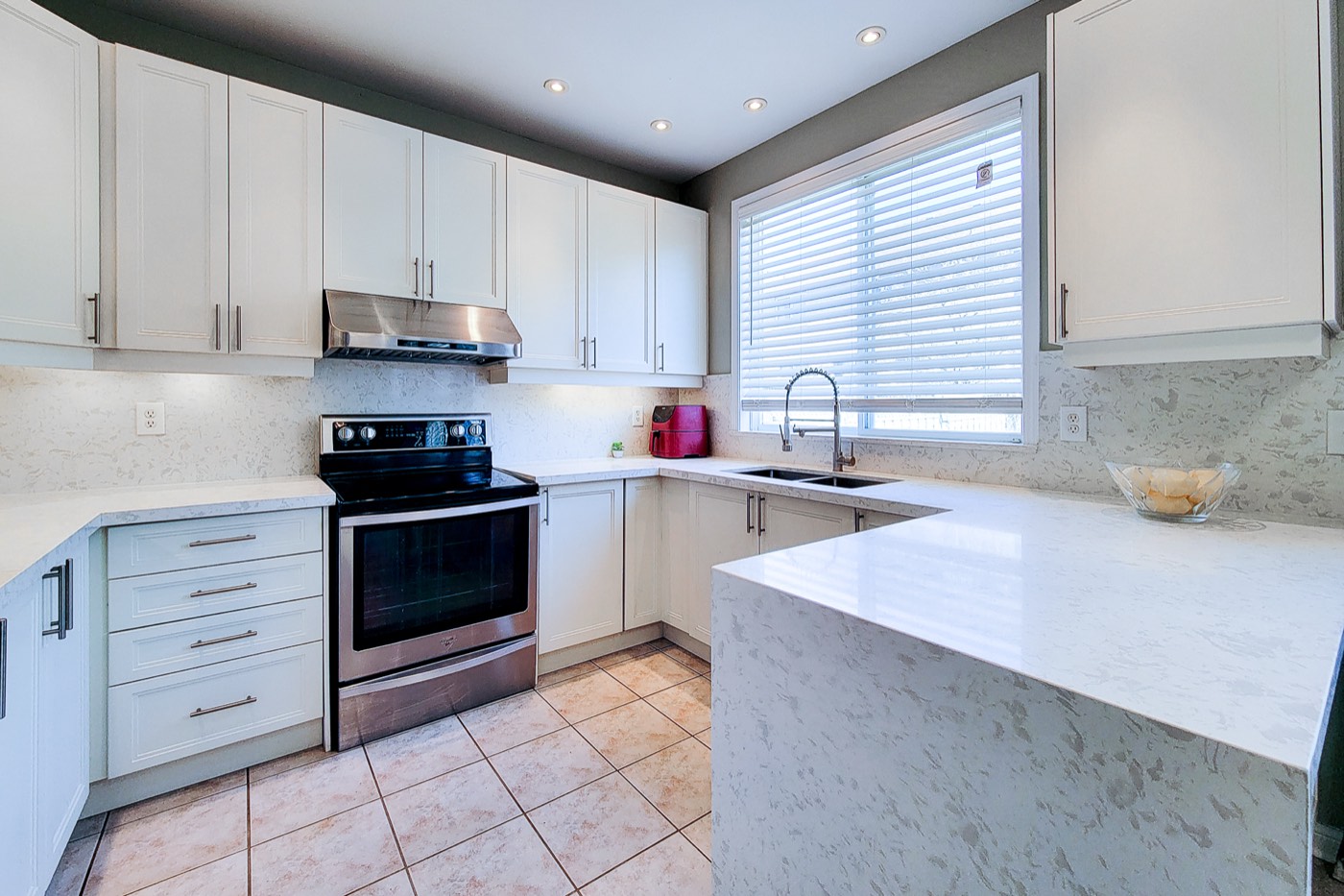 Spotless detail-cleaned commercial kitchen